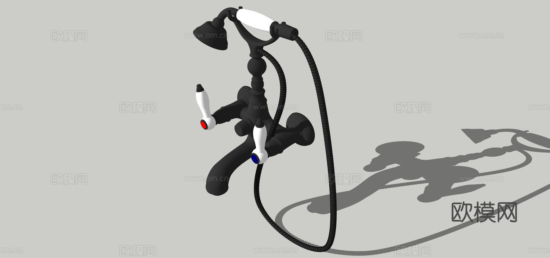 现代卫浴花洒su模型下载