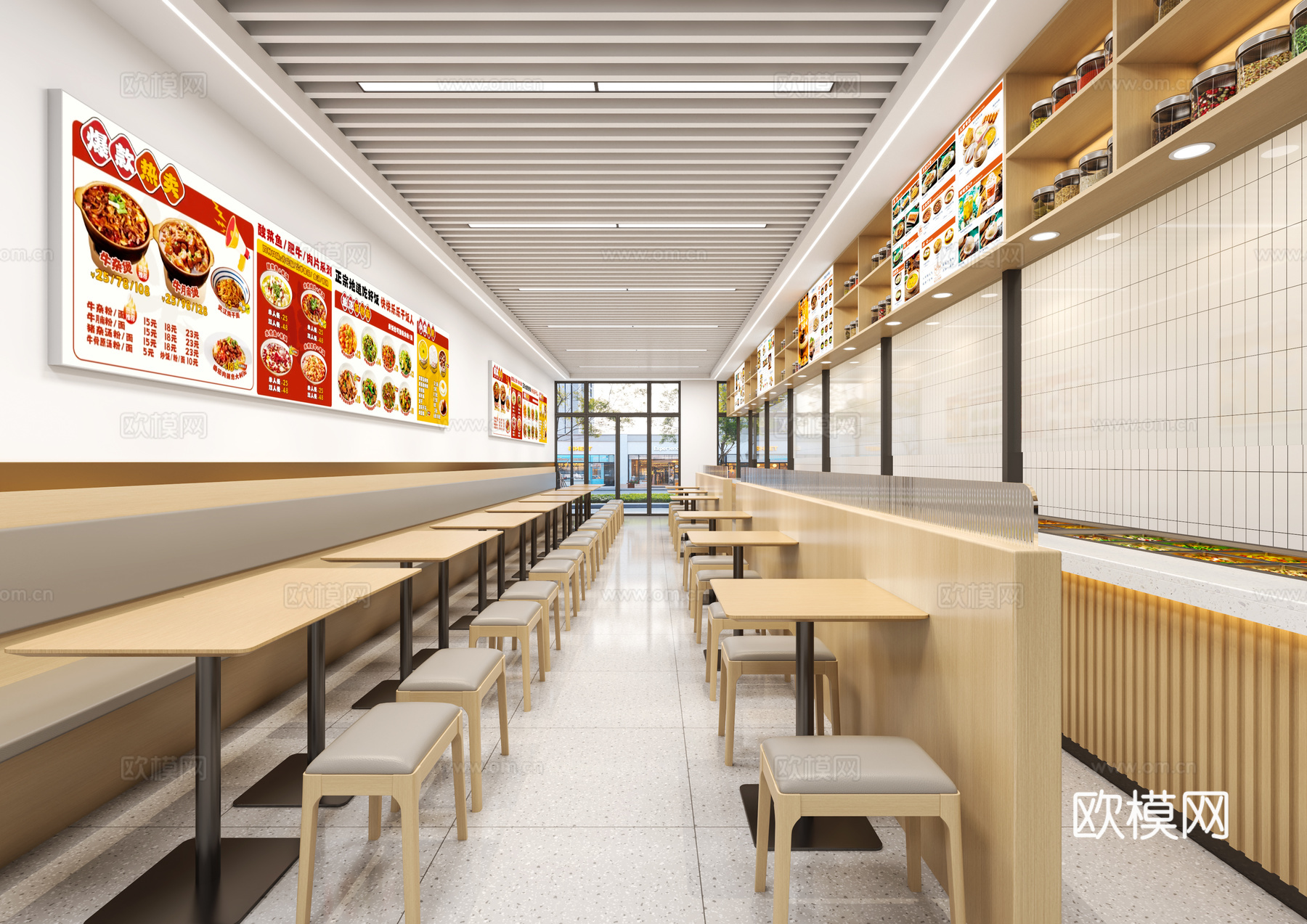 快餐店 加盟店 明档 餐厅 小吃店 面馆 档口3d模型