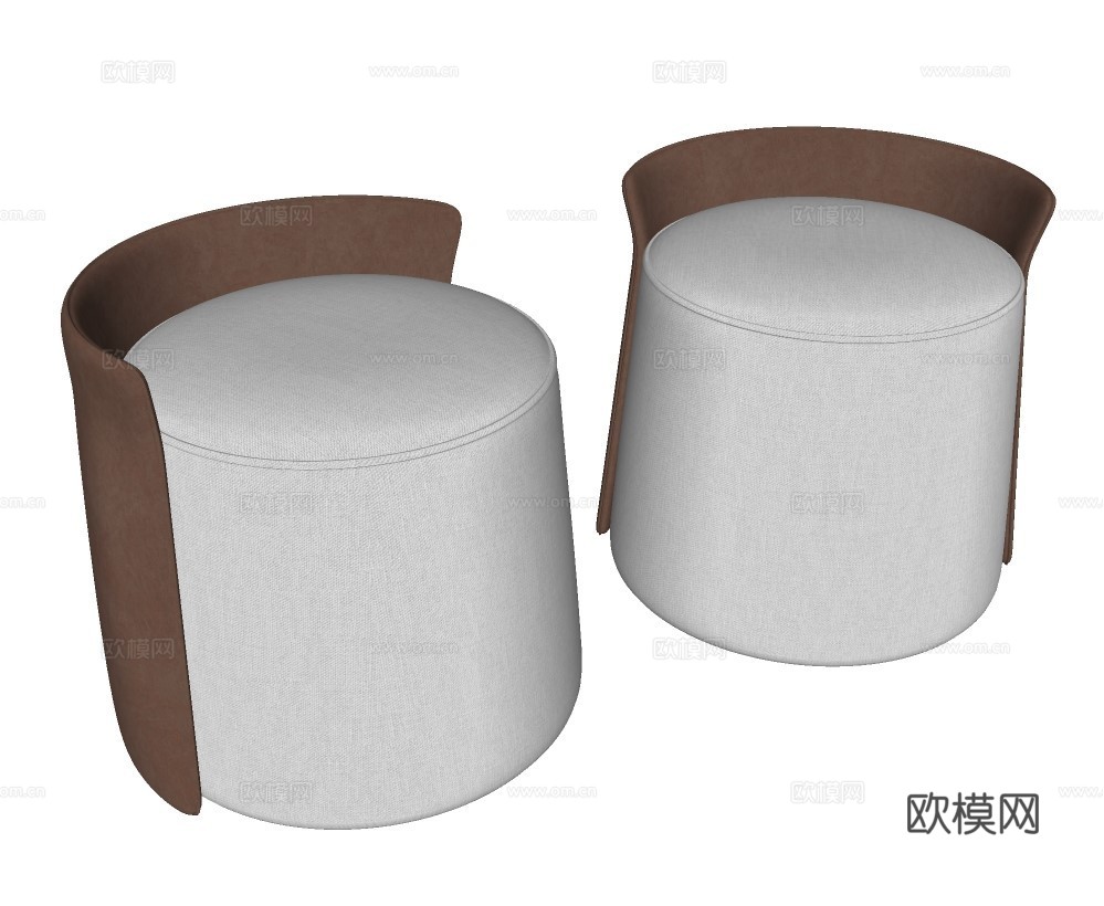 现代凳子矮凳su模型下载