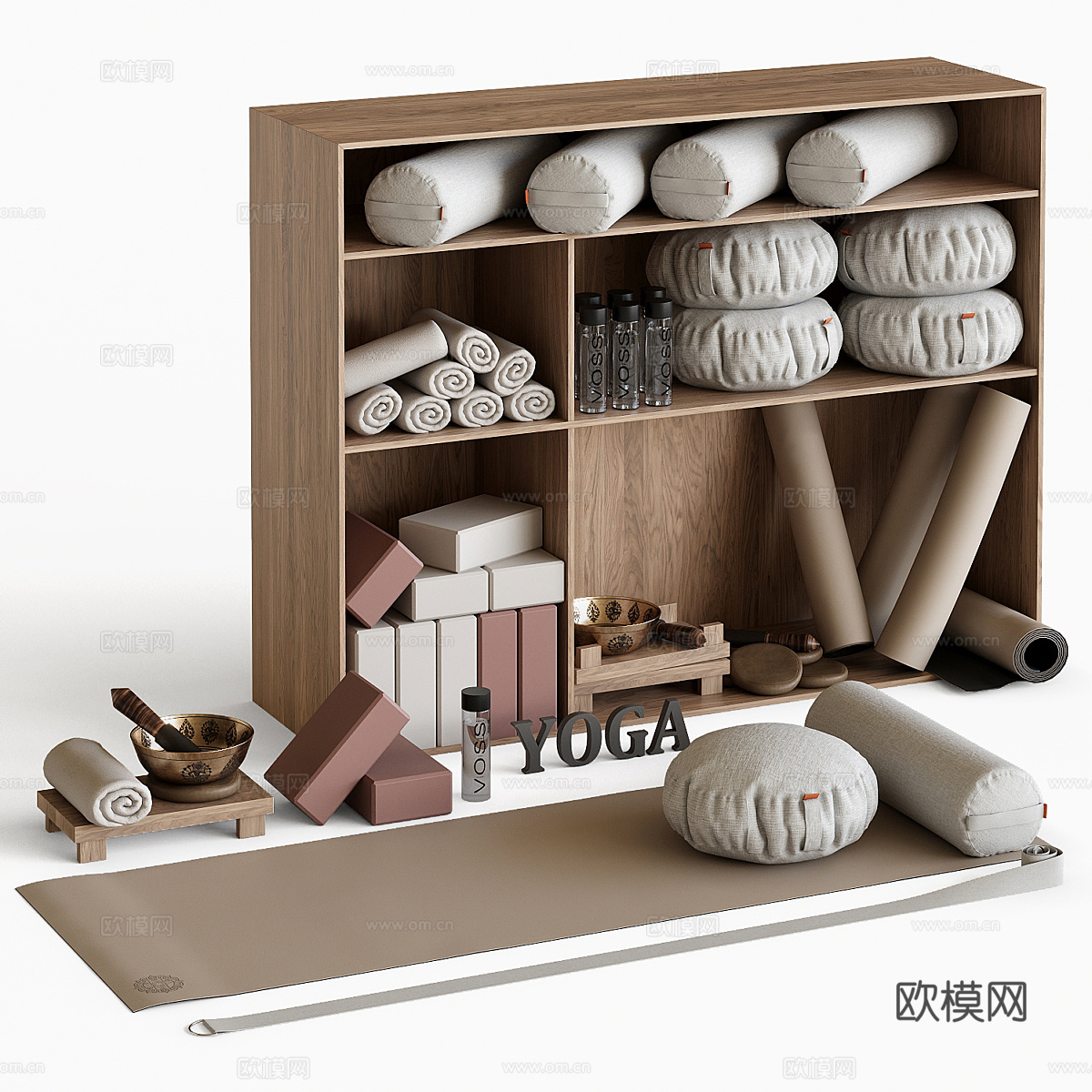 现代瑜伽健身器材 器材柜3d模型