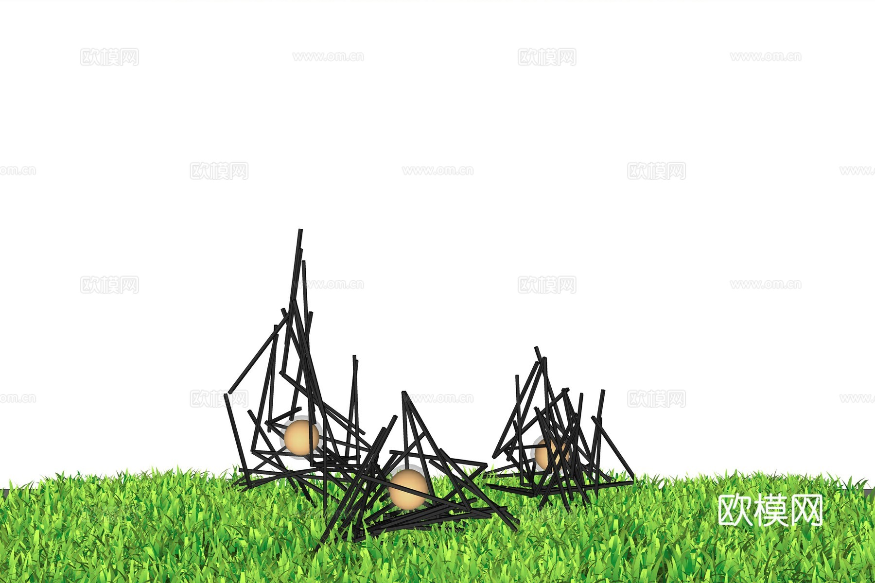现代景观灯草坪灯su模型下载