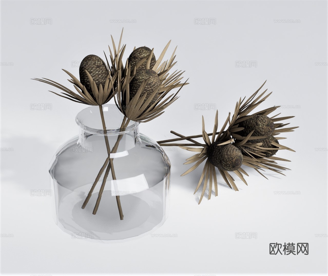 现代花瓶摆件su模型下载