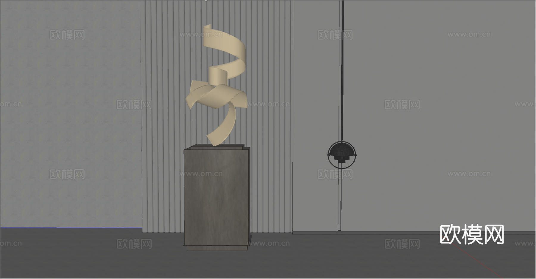现代艺术金属雕塑su模型下载