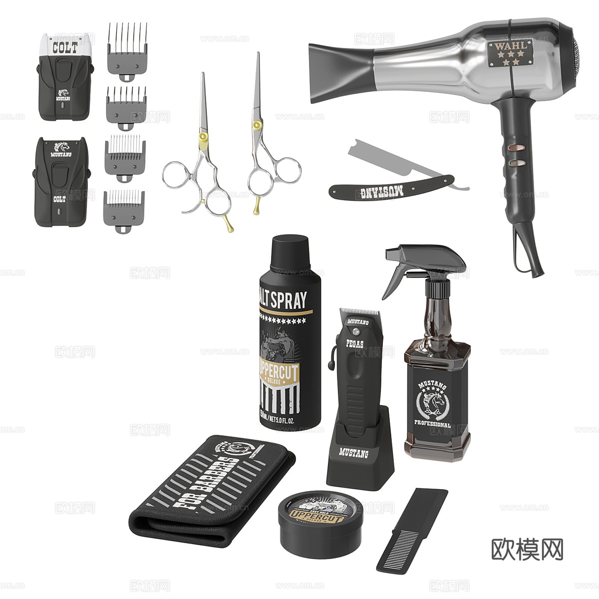 现代理发器材套装3d模型