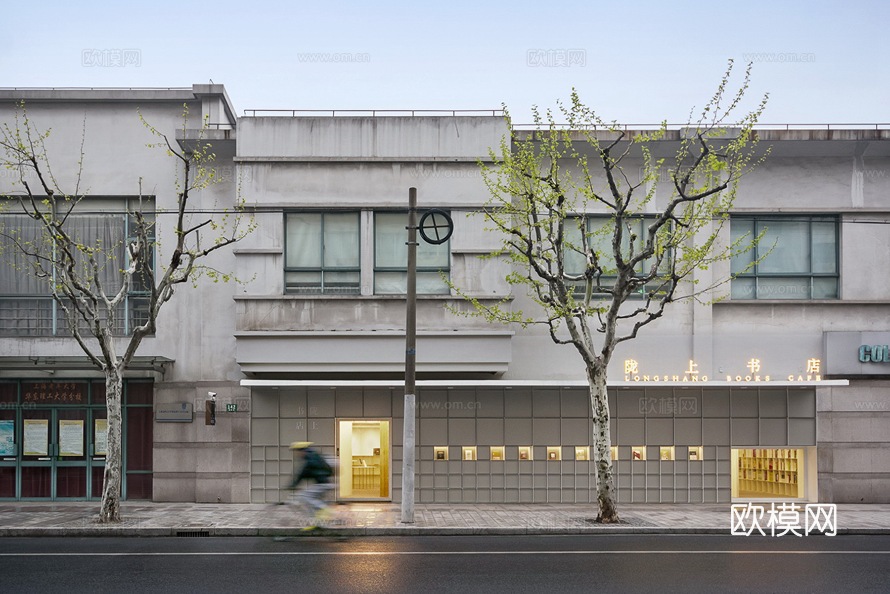 现代街道外景 商业街外景 干净氛围商业外景街景