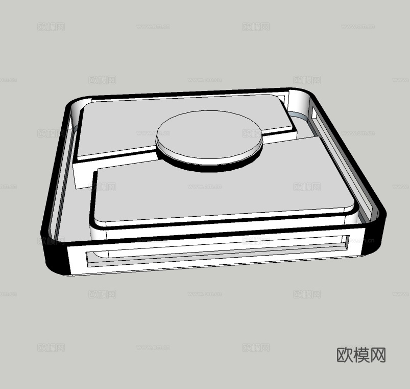 现代时尚吸顶灯su模型下载