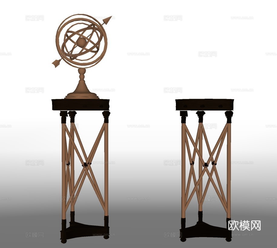 现代轻奢边几su模型下载