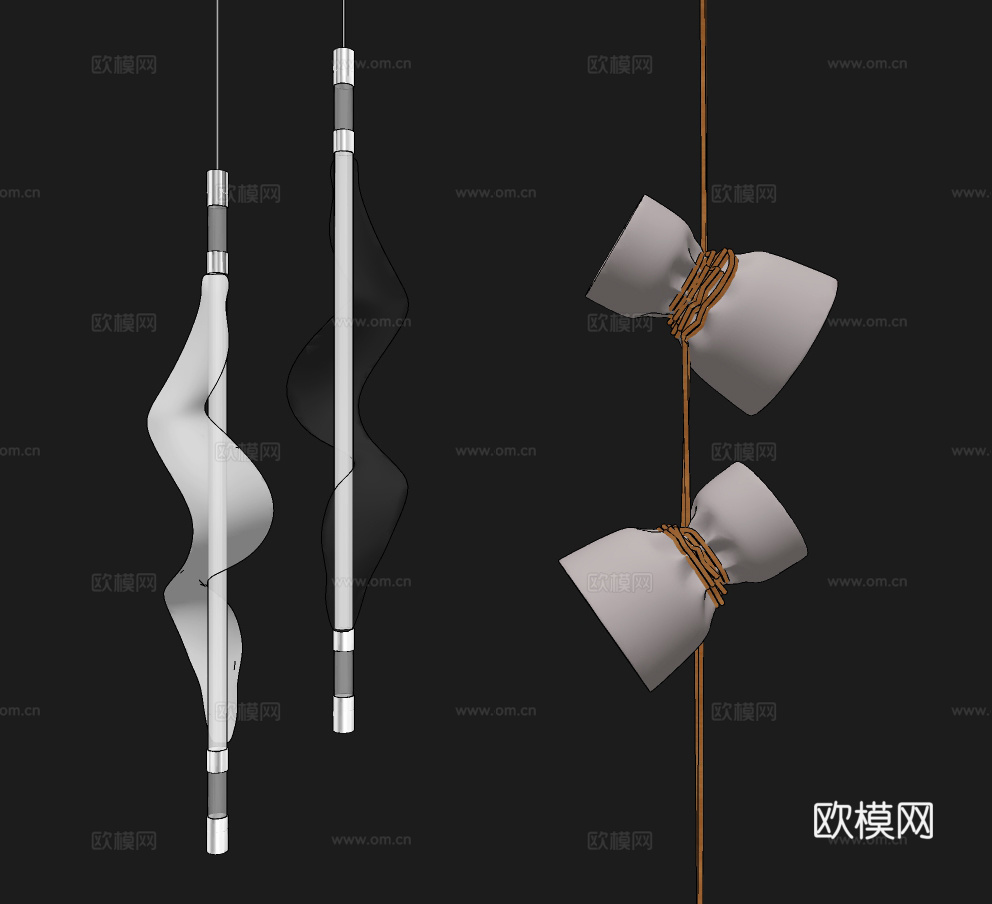 现代创意壁灯su模型下载
