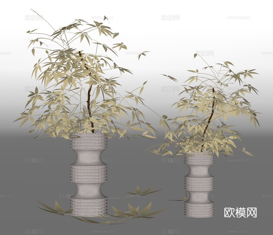 现代花瓶花卉su模型下载