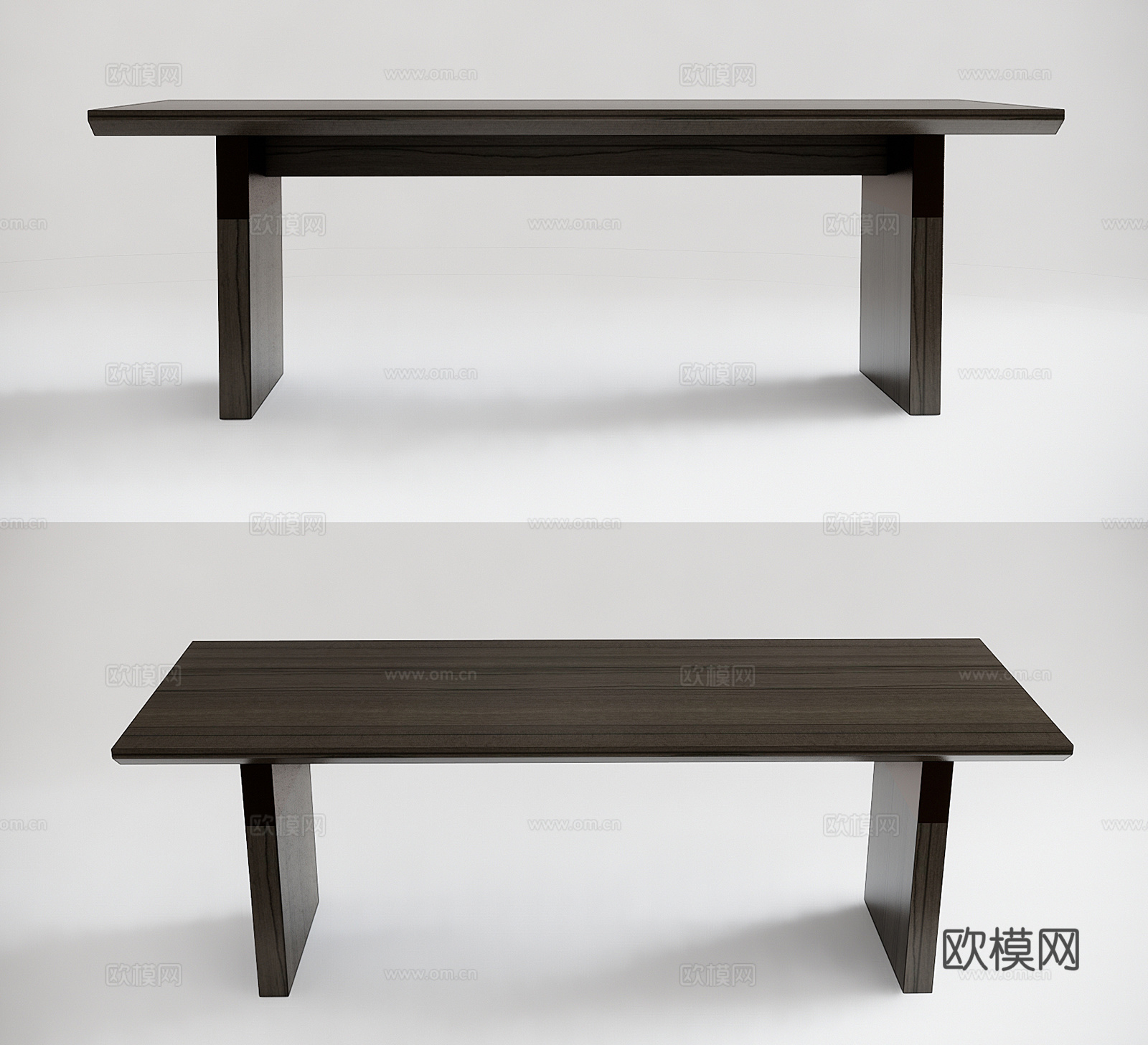 现代实木长凳su模型下载