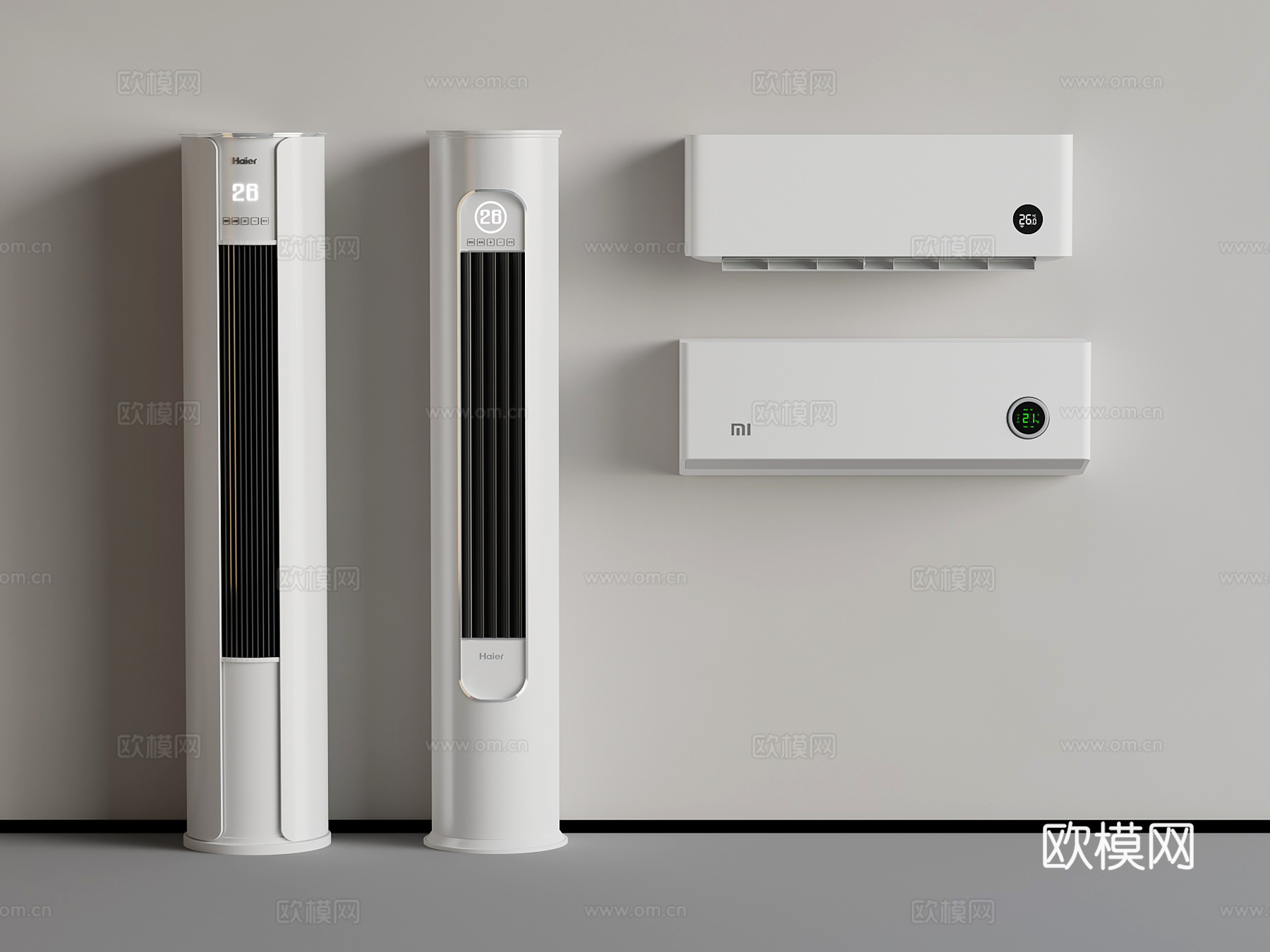 04现代立式空调 壁挂式空调3d模型