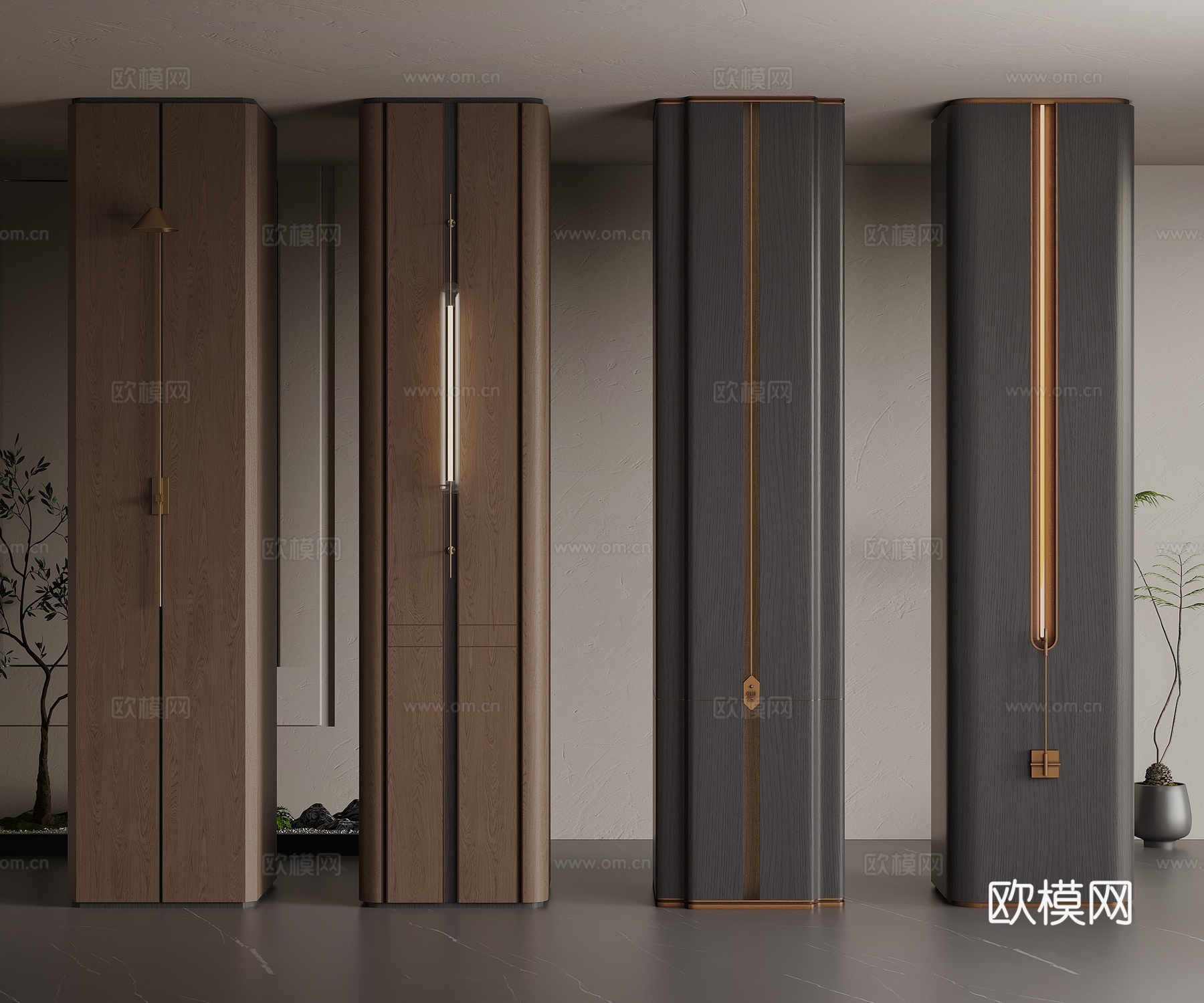 中古 意式 装饰柱 柱子 建筑柱子 造型柱子 异形柱子su模型