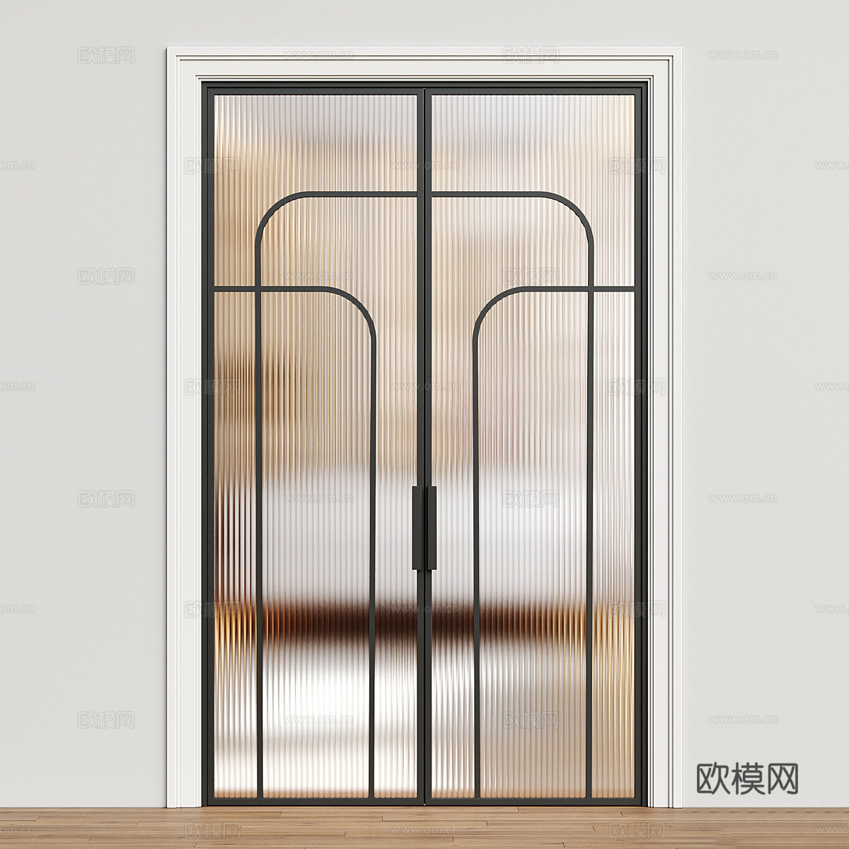 现代轻奢长虹玻璃双开门3d模型