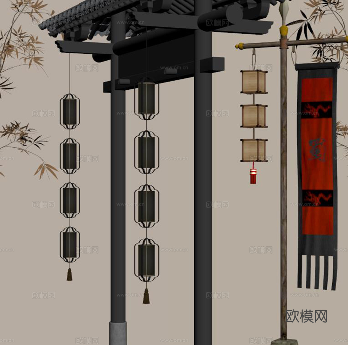 灯笼su模型