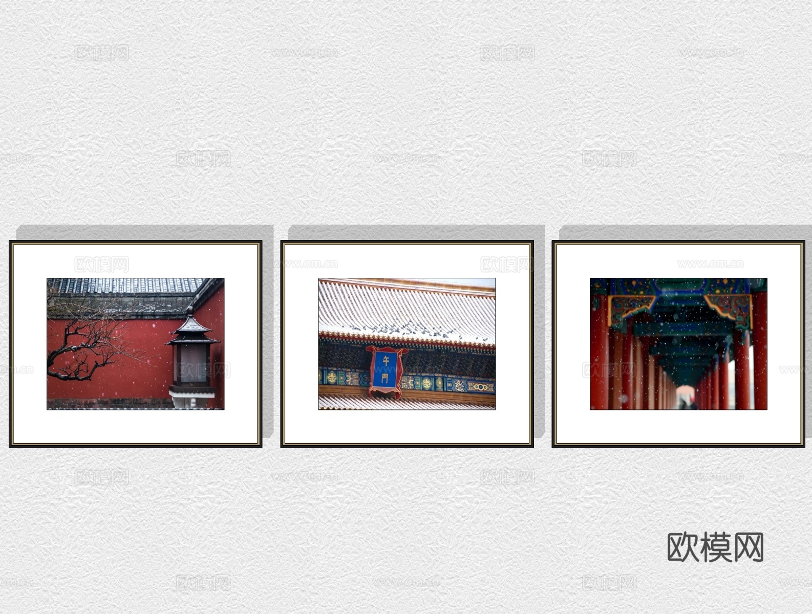 新中式装饰画su模型下载
