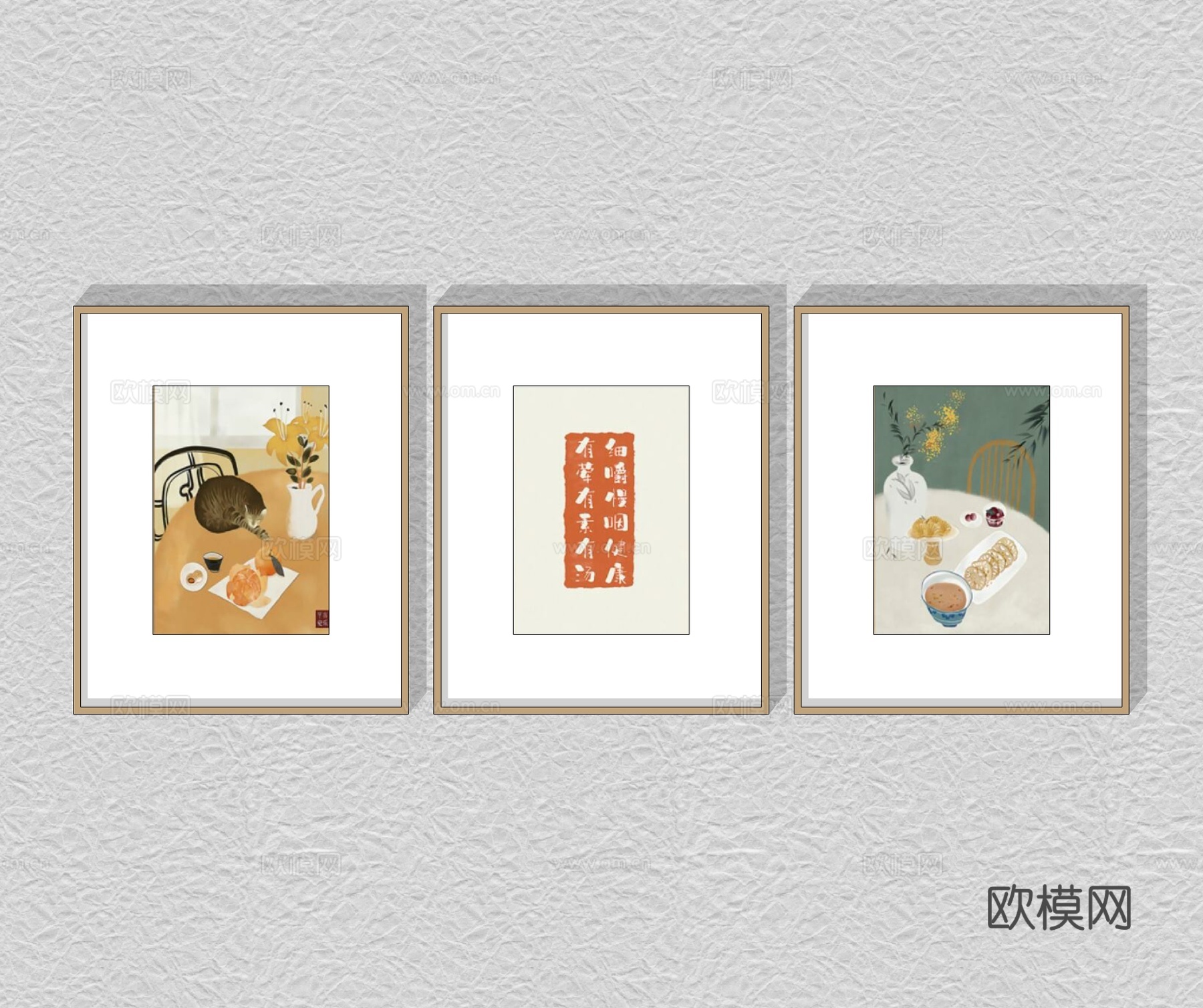 现代装饰画挂画su模型下载