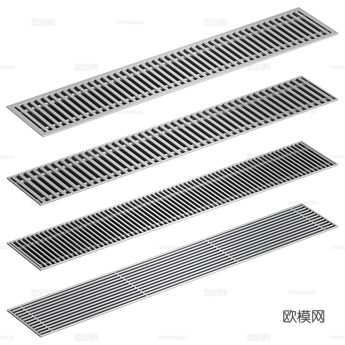 现代散热孔 对流器 出风口 条形地漏3d模型3d模型