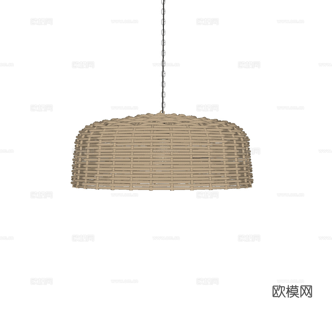 现代侘寂藤编吊灯su模型下载