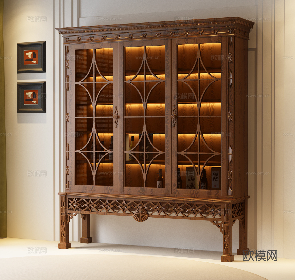 欧式酒柜 美式酒柜 法式酒柜3d模型