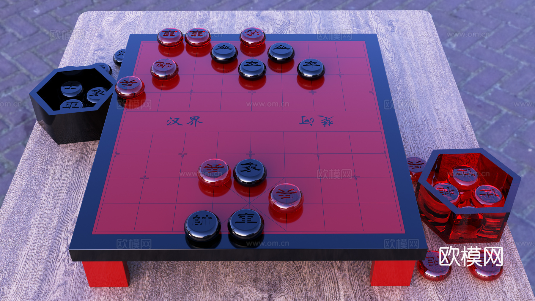 中式象棋棋盘su模型下载