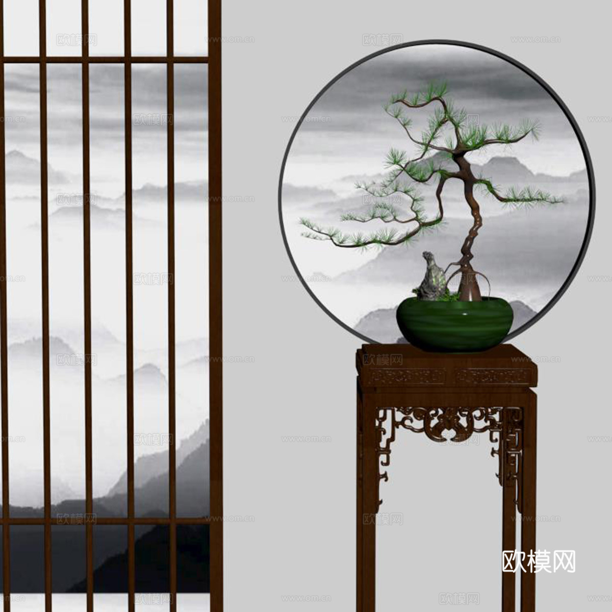 盆栽盆景su模型