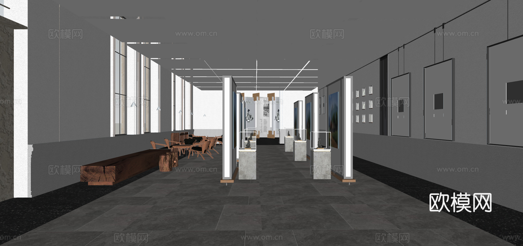 现代博物馆展览馆su模型下载