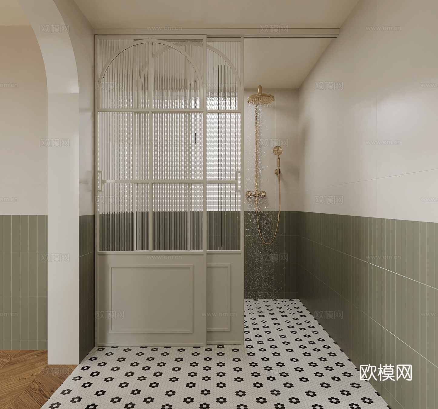 02法式卫生间 推拉门  移门3d模型