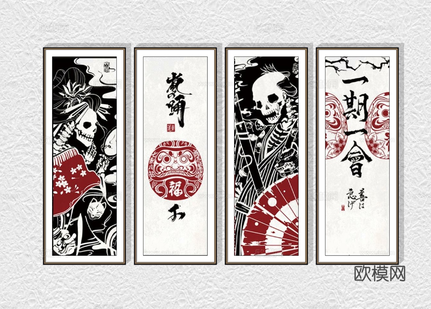 日式装饰画挂画su模型下载
