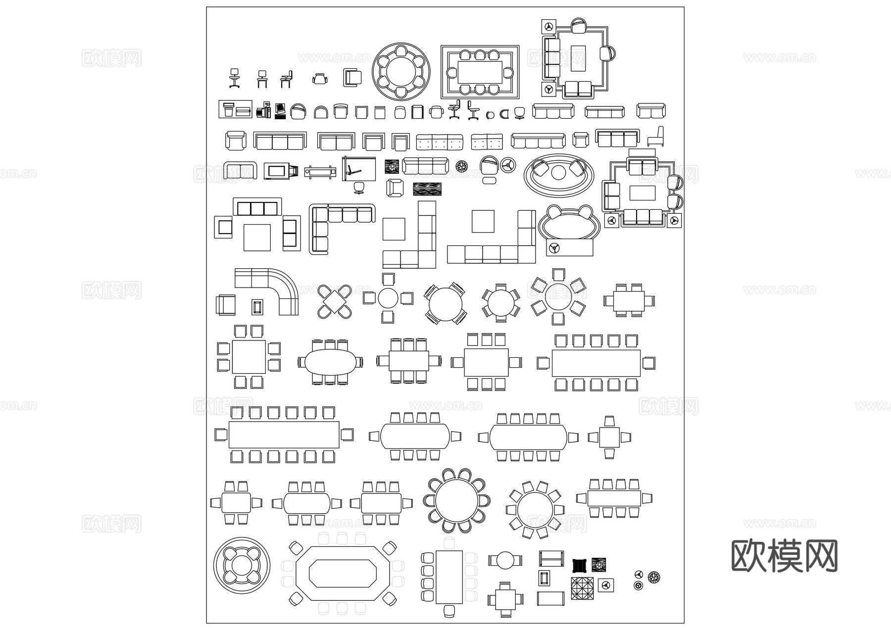 办公室家具布局图 办公室家具设计图 办公室家具配置图 办公室cad施工图