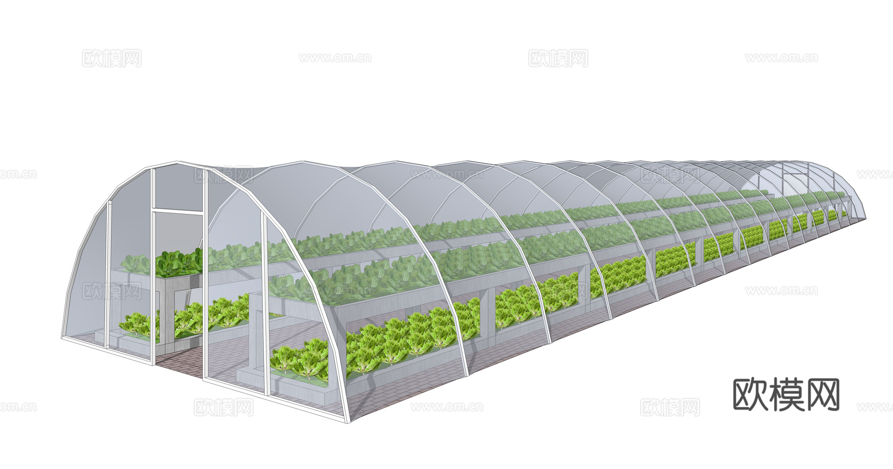 现代蔬菜大棚su模型下载