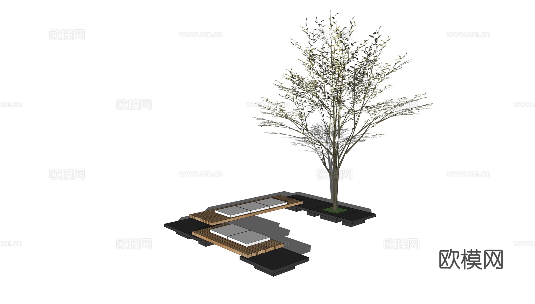 现代景观座椅公用椅su模型下载
