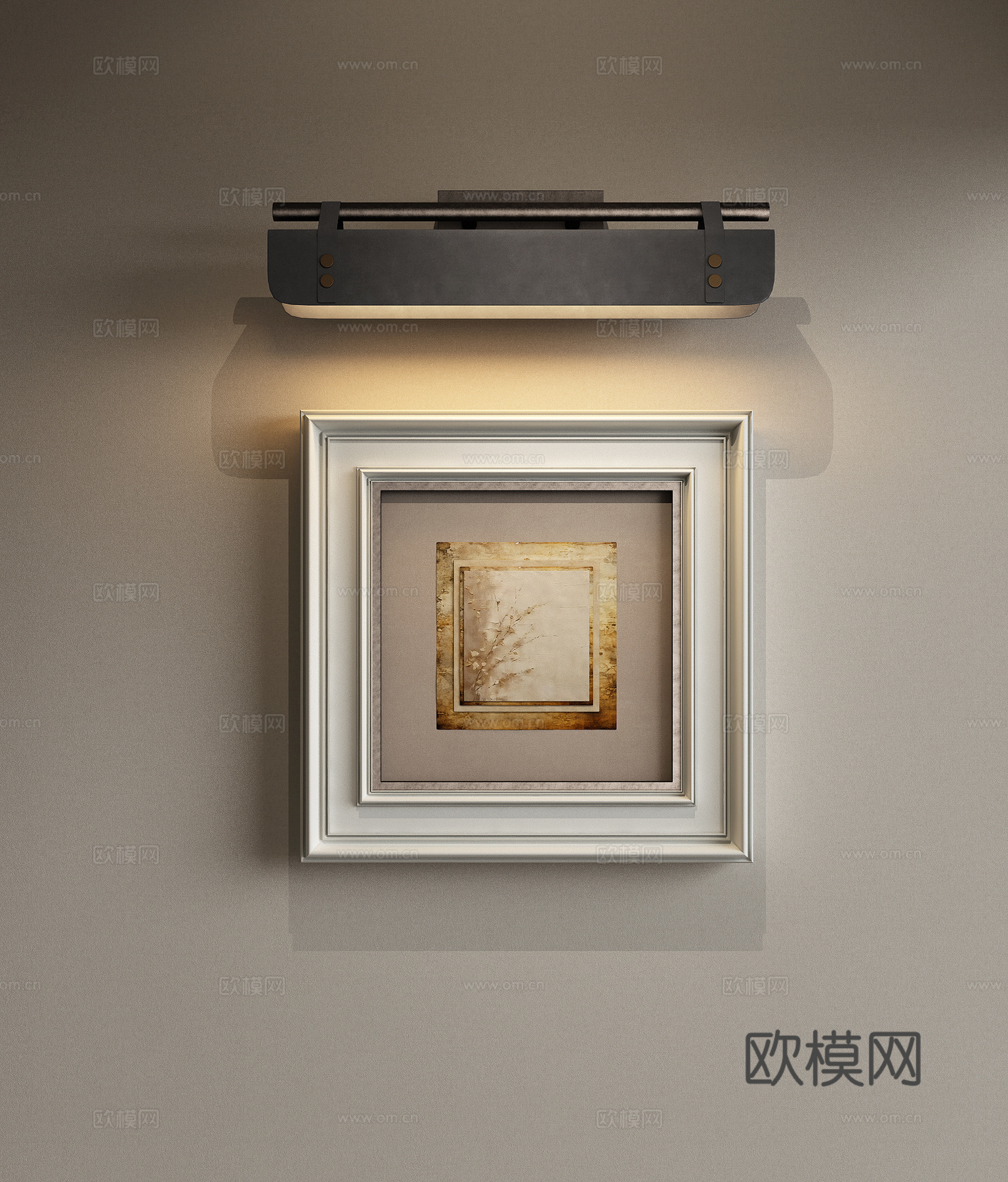 现代古典挂画 客厅挂画 书房挂画 玄关挂画 壁灯 轻奢挂画3d模型