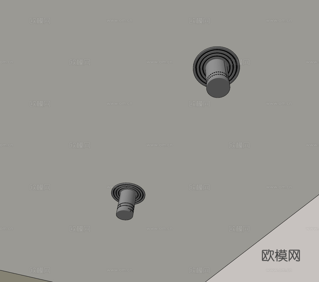 现代筒灯走廊灯su模型下载