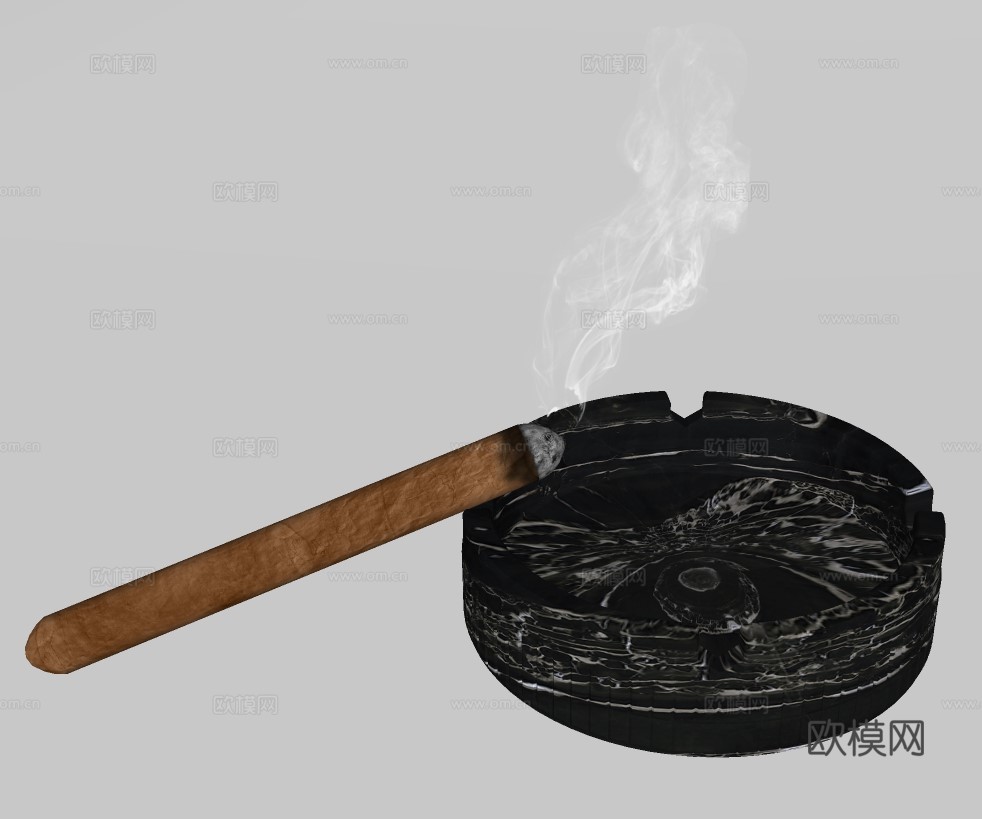 现代烟灰缸摆件su模型下载