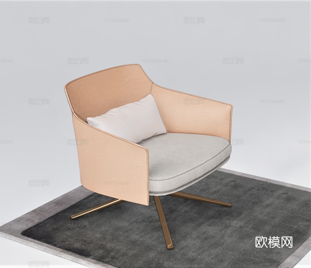 现代布艺休闲椅su模型下载