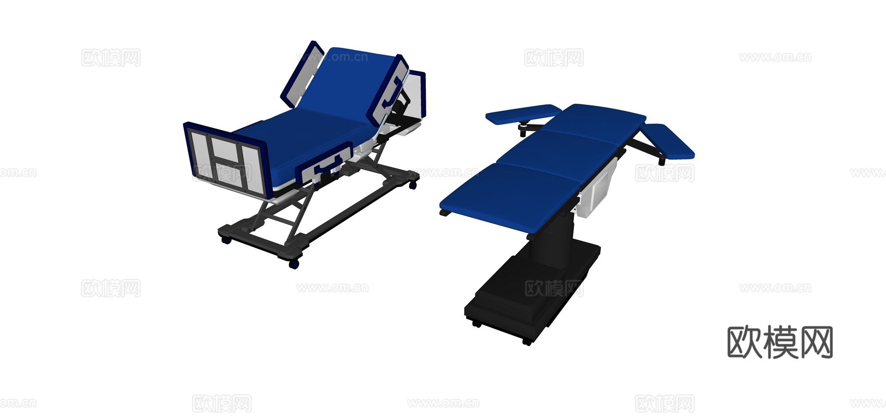 现代急救病床su模型下载