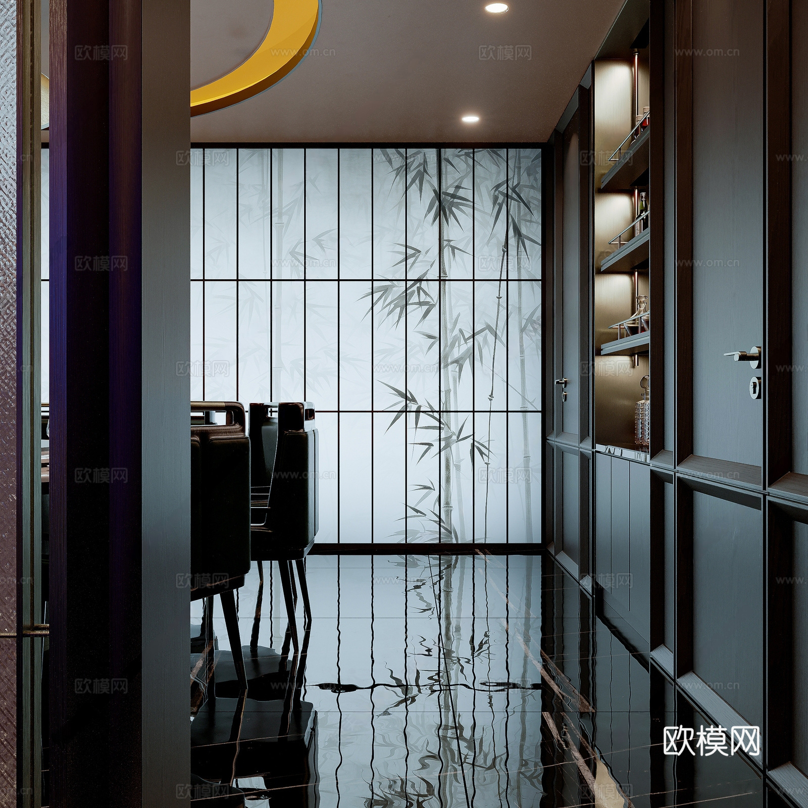现代轻耆包厢 会所包厢 酒店包厢 餐厅包厢 KTV包厢 餐桌3d模型