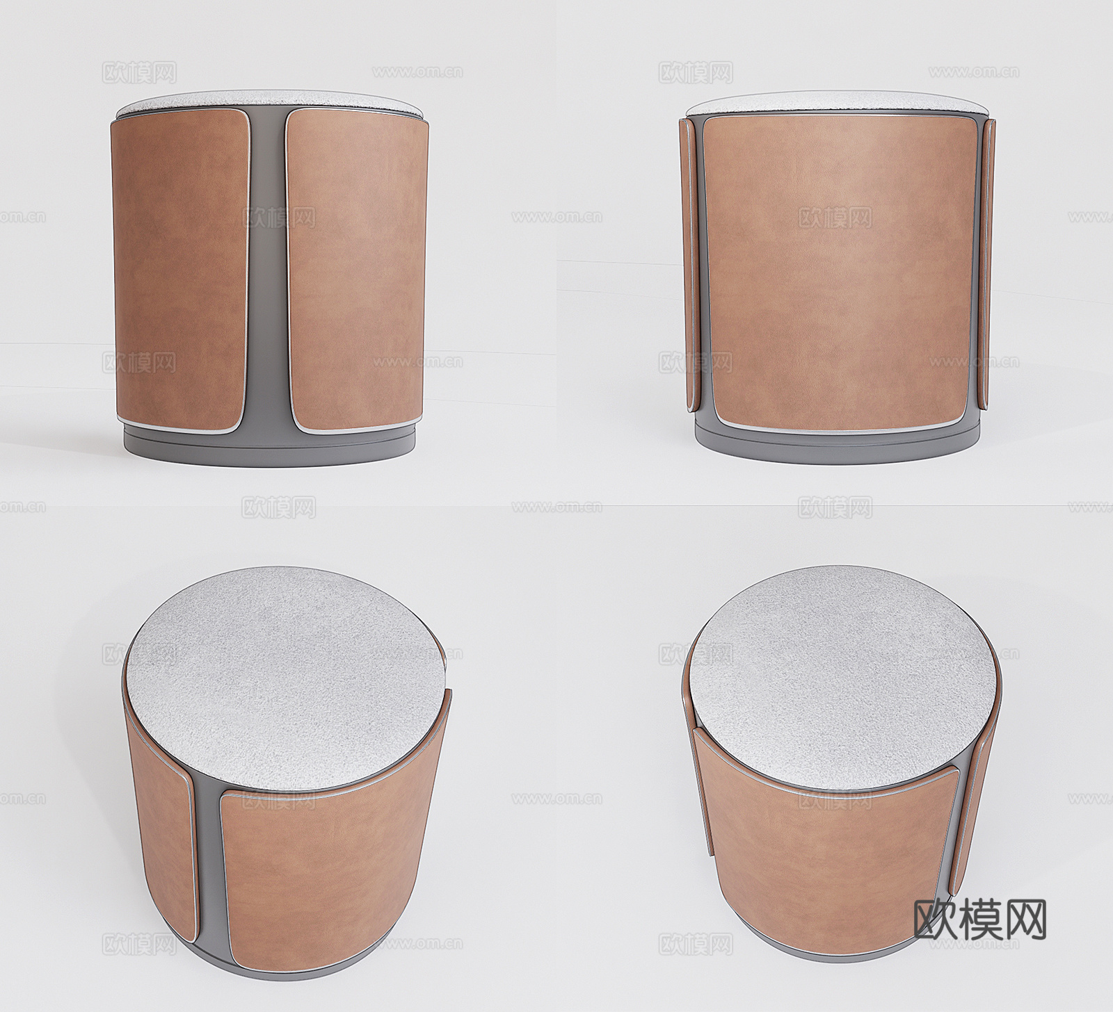 现代圆凳su模型下载