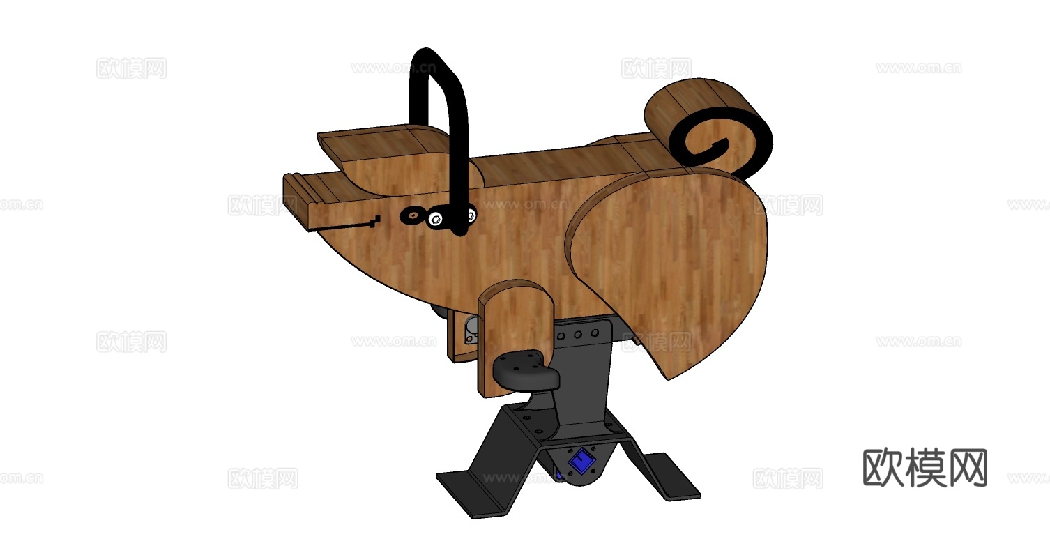 现代小猪摇摇乐玩具su模型下载