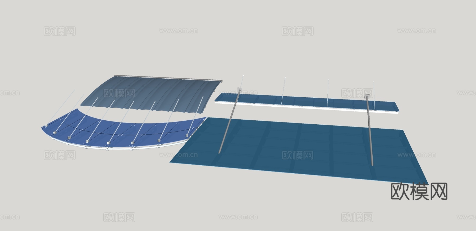 现代玻璃雨棚挡雨棚su模型下载
