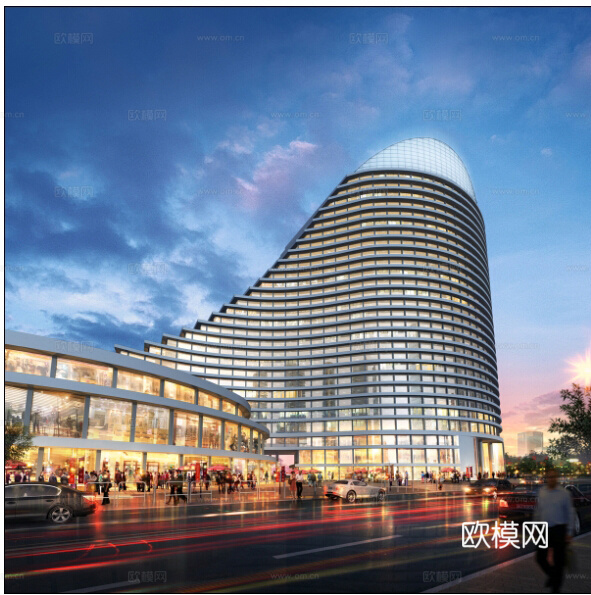 现代办公楼建筑外观su模型下载