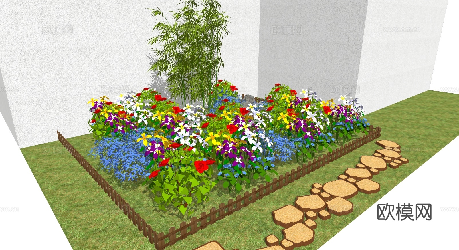 现代花池花坛园艺小品su模型下载