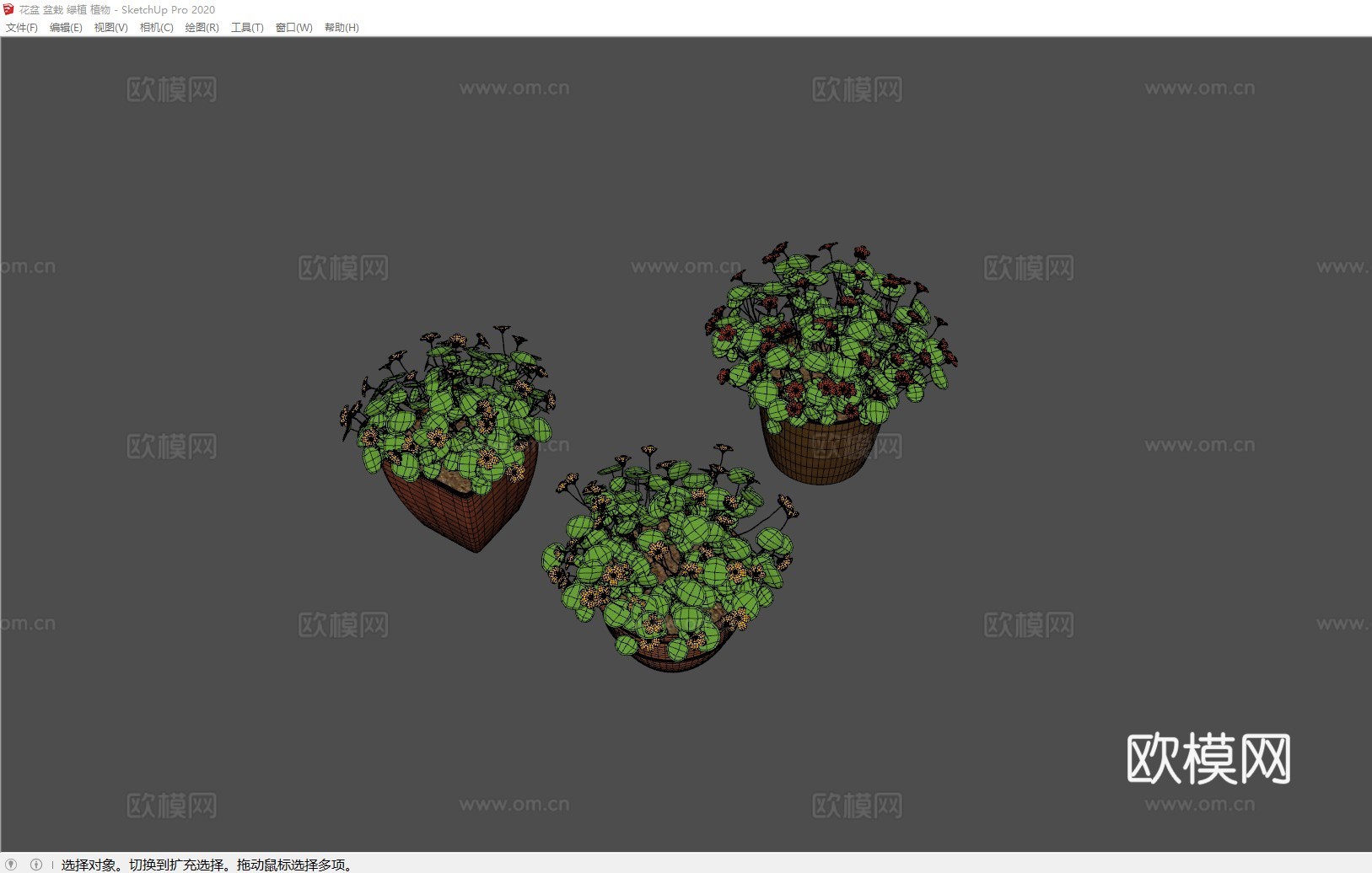 花盆 盆栽 绿植 植物su模型