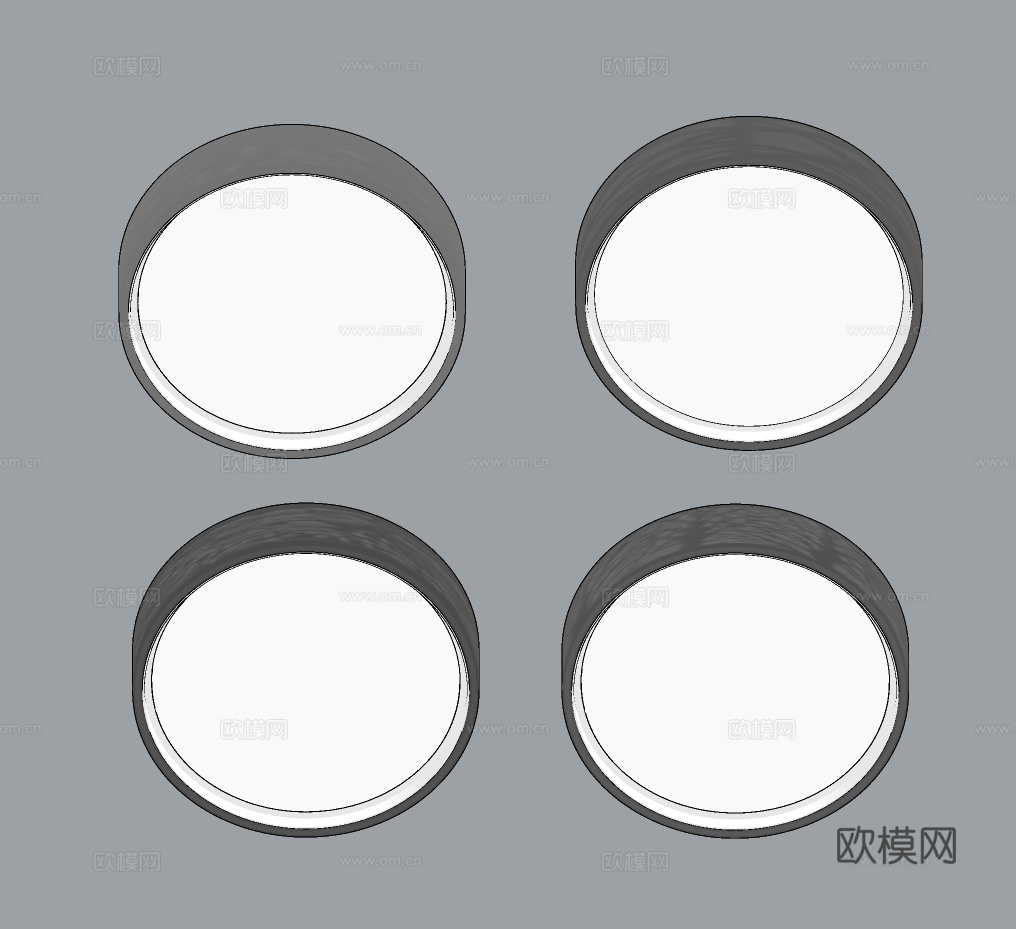 现代圆形吸顶灯su模型下载