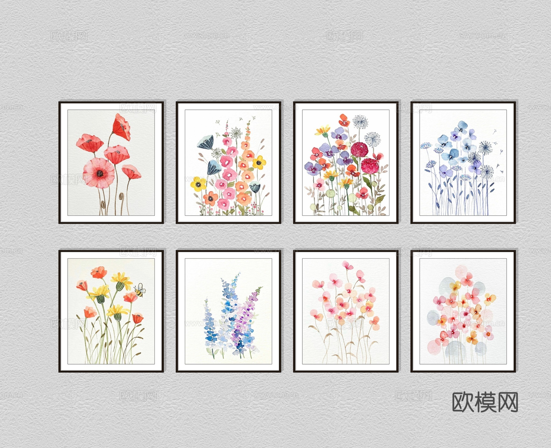现代装饰挂画su模型下载