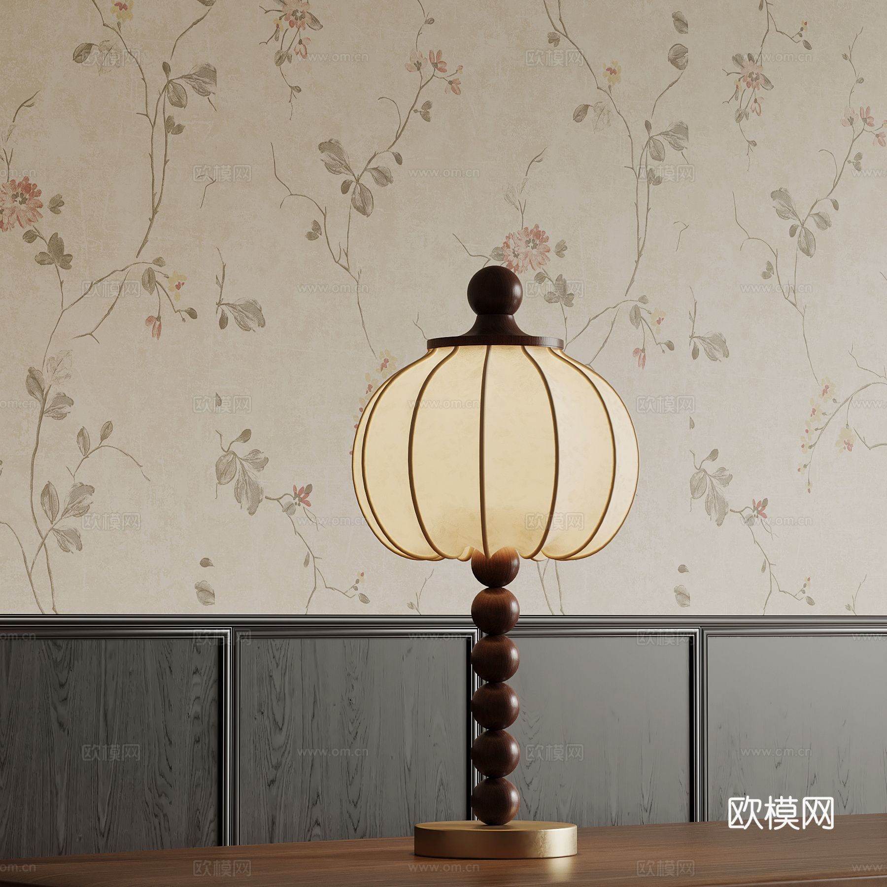02法式中古风台灯su模型