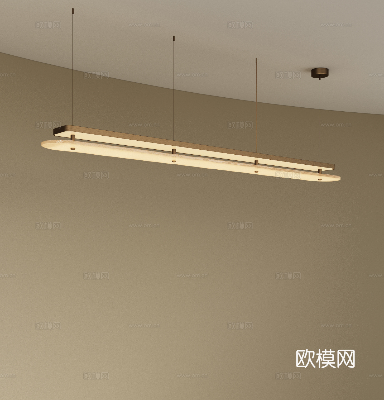 现代轻奢吊灯 长条吊灯 餐厅吊灯 吧台吊灯 前台吊灯3d模型