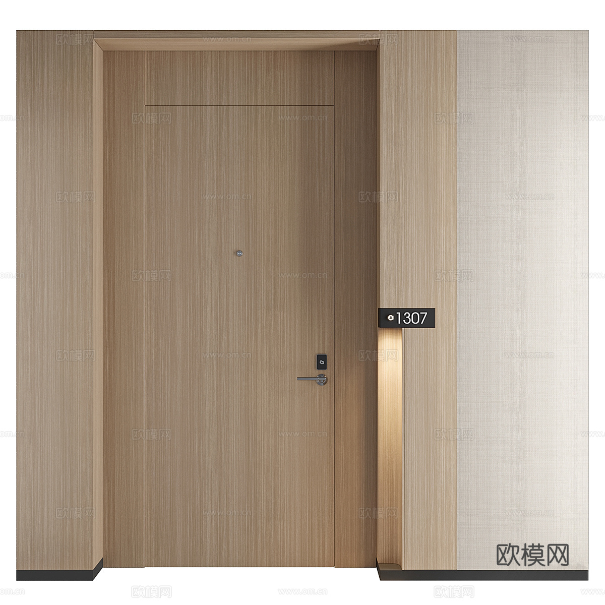 现代极简酒店客房门 包房门3d模型