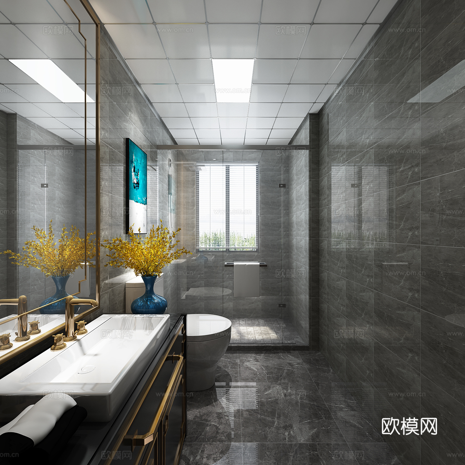新中式卫生间3d模型