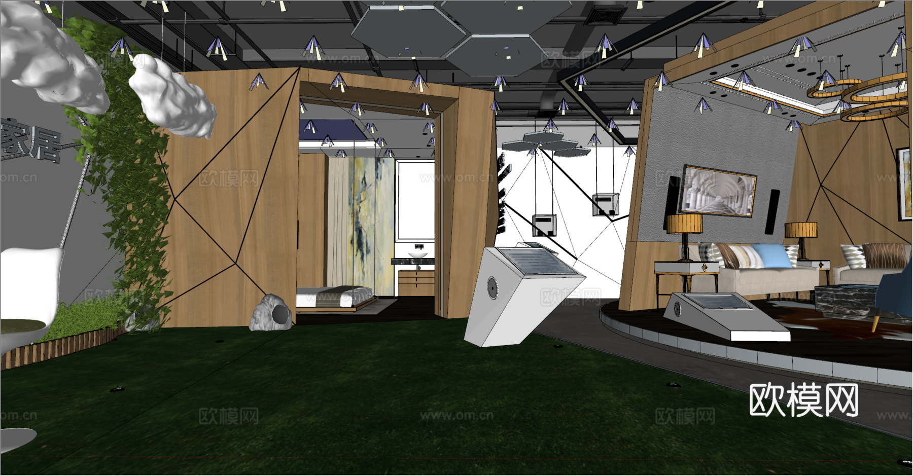 现代全屋家具展厅su模型下载